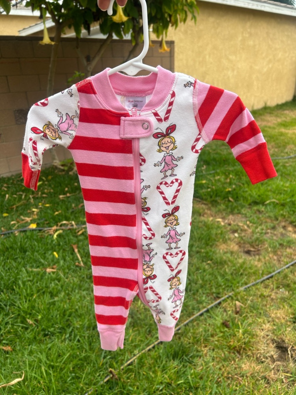Hanna Andersson Pink and Red Candy Stripe & Print Footie